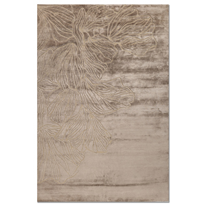 พรมไหมไผ่ถักมือสีเบจและสีน้ำตาลลายดอกไม้รูปทรงสี่เหลี่ยมผืนผ้าสำหรับห้องนั่งเล่น ห้องโถง รุ่น Aibz-1044 - Product Image 1