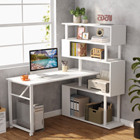 Bureau d'angle moderne en forme de L Tribesigns avec rangement bureau d'ordinateur réversible rotatif avec étagère à 5 étagères