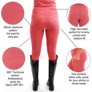 Wholesale Custom Cheap High Quality Lightweight Breathable <b>Equestrian</b> <b>Leggings</b> for Women Horse Riding Tights Full Seat Silicon - Product Image 6