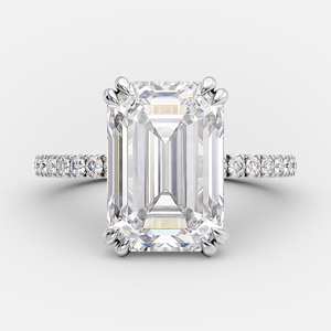 5.00CT ที่สง่างามมรกตตัดเพชรเม็ดเดี่ยว925เงินสเตอลิงดั้งเดิมเครื่องประดับที่ดีของขวัญแต่งงานสำหรับพันธมิตร - Product Image 1