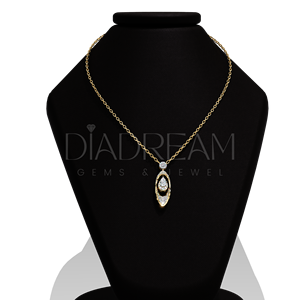 Elegante Collar de plata de ley 925 para mujer, forma de pera, moissanita, cadena de clavícula de diamante, elegante compromiso, fiesta de boda - Product Image 1