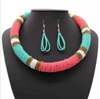 Ensemble fantaisie de collier ras du cou en résine perlée, design moderne, chaîne à maillons de luxe, style tendance, bijoux de mode pour femmes, fêtes, mariages