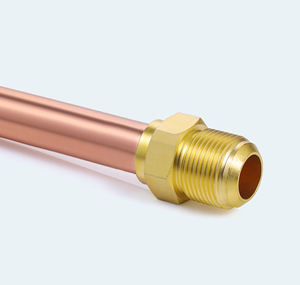Unión de Latón para Condensador de 3/4, Tubo de Cobre de 10 cm, 23G, 1-1/16-14 SAE 45 °   Conector de Refrigerante de CA Soldado Flare 1050PSI, India - Product Image 2