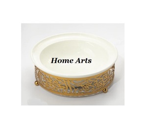 Tazón Decorativo de Metal de Calidad Superior, Diseño Moderno en Color Dorado y Blanco, Tazón para Servir Chocolates a Bajo Precio - Product Image 6