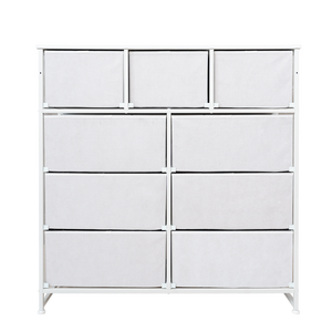 Commode Hua Cheng à 9 tiroirs en tissu, MDF et acier inoxydable, meuble de rangement moderne autoportant pour chambre à coucher - Product Image 5