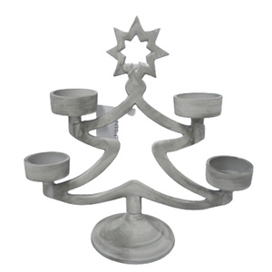 อลูมิเนียม X Mas รูปต้นไม้ผู้ถือเทียนจุตินิกเกิลสีเงินเทียนสําหรับบ้านโต๊ะตกแต่งคริสต์มาส - Product Image 4