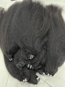 Vietnamien 100% Naturel Vierge Remy Cheveux Tissage Bundles Machine Double Trame 100g Long Jet Noir Yaki Cuticules Alignées - Product Image 5