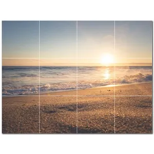 Sunset Ceramic Tile Wall Mural PT500976 32 "W X 24" H Juego de 12 8x8 Azulejos - Product Image 1