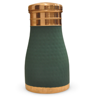 Bouteille d'eau de chambre à coucher en cuivre pur de couleur antique avec rangement élégant en verre intégré pour votre maison ou votre bureau