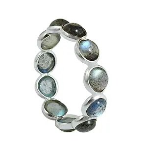 More gemstone Vintage look labradorite gift ring 925 sterling silver handmade rings wholesale price silver jewelry