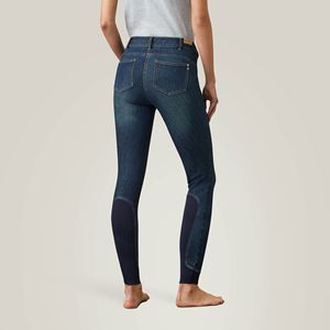 Nuevos pantalones de montar a caballo, venta al por mayor, ropa ecuestre personalizable, pantalones de montar de mezclilla para mujer, pantalones con agarre de parche en la rodilla - Product Image 2