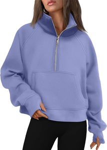 Sudadera corta para mujer, conjunto de 2 piezas con hombros caídos, pantalones para correr, Sudadera con capucha en blanco, ropa de calle de manga larga de gran tamaño - Product Image 6
