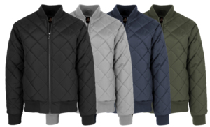 Blouson bomber matelassé standard pour homme avec fermeture éclair (100 % polyester tissé anti-rétrécissement) (Tailles S-2XL) Origine américaine - Product Image 2