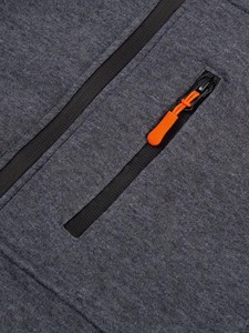 เสื้อแจ็คเก็ตมีฮู้ดสำหรับผู้ชาย, เสื้อแจ็คเก็ตผ้าฝ้าย100% คอสูงมีฮู้ดสีพื้นผ้าเฟรนช์เทอร์รี่ซิปรูด - Product Image 4