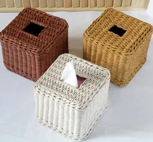 Bestseller Home Decor Milieuvriendelijk Vierkant Natuurlijk Rotan Tissue Box | Huisdecor | Huisdecor