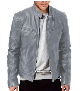 Chaqueta de Cuero Sintético para Hombre, Diseño 2025, Estilo Motero, Ajustada, Transpirable, con Cierre, de Alta Calidad - Product Image 3