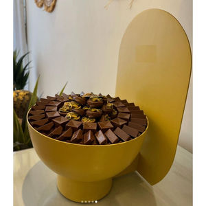 Bol de service en métal vert pour bonbons aux fruits secs de conception unique pour les articles d'hôtel bol de service au chocolat sucré pour la restauration de mariage - Product Image 2