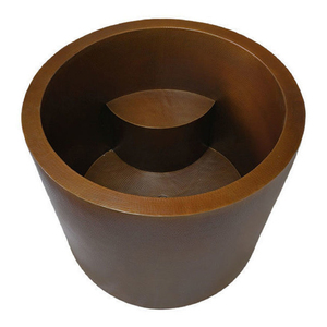 อ่างอาบน้ำสไตล์ญี่ปุ่นแบบใช้มือทรงค้อนอ่างอาบน้ำทองแดงโบราณโบราณโบราณอ่างแช่โลหะสไตล์วินเทจแบบแฮนด์เมดอ่างอาบน้ำอินเดีย - Product Image 2