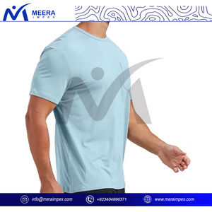 Haut de sport classique à col rond pour homme 100% coton T-shirt décontracté à manches courtes et coupe ajustée pour l'été - Product Image 3