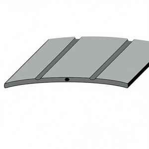 Bande de transition pour sols sportifs LM Sports, 38 mm de large, 90 cm de long, aluminium argenté, 2 rainures avec trou central, PG-VPE 10 - Product Image 3