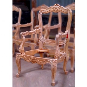 Cadre de chaise en bois d'acajou inachevé pour chambre à manger ou hôtel Meubles de salon en bois élégants - Product Image 3