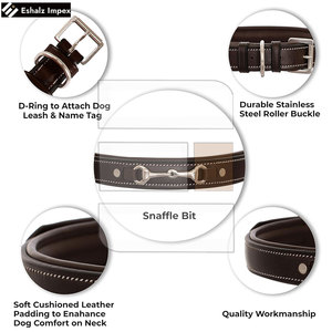 ขายส่งเข็มขัดสุนัขปรับได้ที่ขายดีที่สุดโลโก้ที่กําหนดเองและการออกแบบผลิตภัณฑ์คุณภาพดีเข็มขัดสุนัขหนัง - Product Image 4