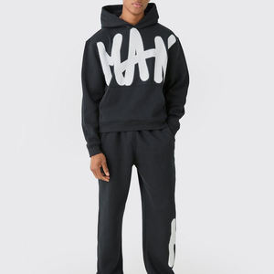 Conjunto de sudadera con capucha y pantalones con logotipo personalizado Conjunto de chándal de Jogger vintage Chándal para hombre Logotipo de serigrafía personalizado Precio bajo - Product Image 1