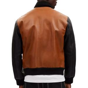 Chaqueta universitaria de béisbol de cuero de alta calidad para hombre, chaqueta universitaria de PU con mangas negras hechas a medida 2025 - Product Image 2