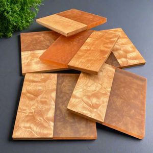 Posavasos decorativos con efecto océano, artesanía de resina de madera epoxi cuadrada y redonda para decoración del hogar para uso promocional - Product Image 2