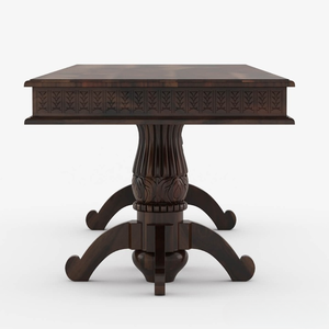 Ensemble de table à manger en teck massif moderne de 11 pièces avec 10 chaises à double piédestal, meubles de maison personnalisés - Product Image 6