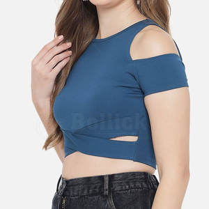 เสื้อครอปท็อปผู้หญิงคุณภาพสูง โลโก้สั่งทำได้ ขายส่ง ระบายอากาศดี สไตล์ใหม่ ราคาประหยัด - Product Image 2