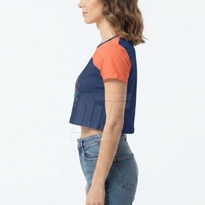 Camiseta Corta para Mujer, Manga Corta, Casual, a la Moda, Ajustada, Ropa de Calle de Verano, Ropa Personalizada al por Mayor - Product Image 4