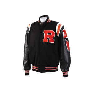 แจ็คเก็ต Letterman สีฟ้าและสีขาวพร้อมแพทช์โลโก้เย็บปักถักร้อยสีขาวแจ็คเก็ต Letterman คุณภาพสูง/สีและขนาดที่กำหนดเอง - Product Image 5