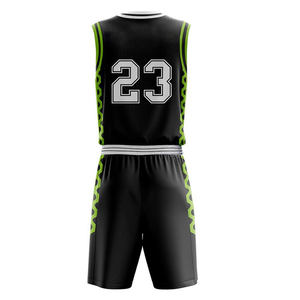 Ensemble d'uniformes de basketball réversible entièrement sublimé de haute qualité, personnalisé, respirant, grande taille, antibactérien, pour l'été, athlétique - Product Image 3