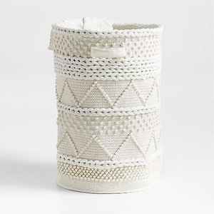 Cesta de almacenamiento tejida de diseñador de estilo bohemio con mechones, cesta plegable para niños, técnica de tejido plano de algodón tejido a mano, fábrica directa ITHL - Product Image 1