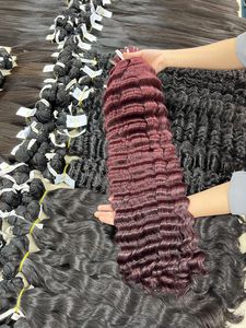 Venta al por mayor 100% cutícula alineada crudo vietnamita extensiones de cabello humano 30 pulgadas de longitud estirada onda natural 99J estilo de encaje de color - Product Image 5