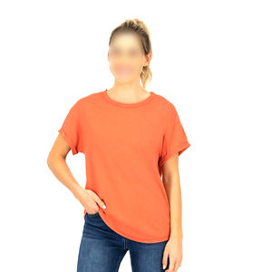 Cómodo superventas Tasa de fábrica La más alta calidad Re Use Able Outer Casual Wear Camisetas de algodón estampadas de ajuste regular para mujer - Product Image 1
