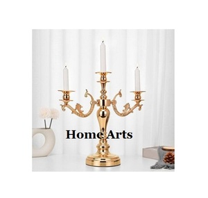<b>Set</b> <b>Of</b> 2 Silver And Gold Color Candelabra Newest Design Aluminium Tableware Candelabra At Reasonable Price - Product Image 3