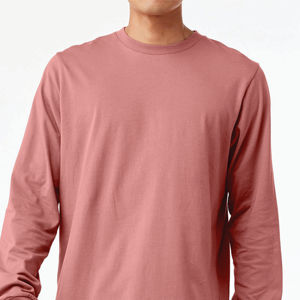 Mauve Comfort 100% Airlume T-shirt à manches longues en coton peigné et à col rond Style formel avec douceur subtile - Product Image 6