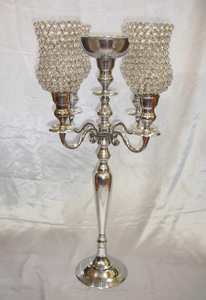 Candelabro con 5 luces y cuenco para flores, chimenea de cristal de metal de alta calidad, aspecto clásico, vintage, 5 luces - Product Image 2