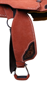 Ensemble de selles de cheval en cuir véritable de qualité supérieure parfaitement assorti aux courses anglaises d'endurance occidentale pour l'équitation - Product Image 5