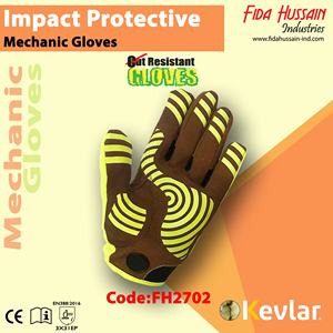 Gants de mécanicien personnalisés de protection contre les chocs pour un usage quotidien 2024 Gants de mécanicien de champ pétrolier et gazier Gants en cuir du Pakistan - Product Image 3