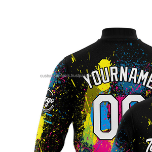 Chaqueta universitaria personalizada para ferias comerciales, cuello alto, con logotipo de decoración bordada en la parte delantera, para el diseño de fiestas - Product Image 3