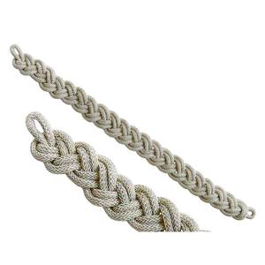 Cordons de chapeau tressés argentés en gros, fournisseur de cordons de chapeau uniformes, cordon de chapeau torsadé en or, cordon de chapeau torsadé en soie noire - Product Image 3