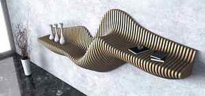 Fichiers de conception numérique CNC de qualité supérieure, décoration murale en bois ondulé paramétrique Art Déco, cadre jaune citron, fonction de suspension pour anniversaire, maison - Product Image 3