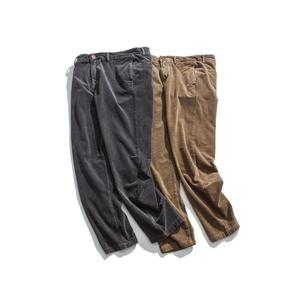กางเกงขายาวผู้ชายผ้าลูกฟูกน้ำหนักเบา แห้งเร็ว สีพื้น ทรงคาร์โก้ เอวสูง ขาตรง ทรงปกติ ระบายอากาศได้ดี รับผลิตแบบ OEM - Product Image 4
