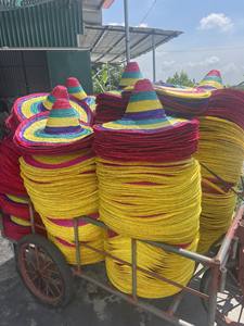 Tendencia caliente 2024 Nuevo estilo Sombrero mexicano Sombreros de ala ancha-Sombrero de paja mexicano grande Fiesta Multicolor - Product Image 6