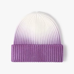 Conception délavée teinture coton polaire doublure jacquard hommes tricotés chapeaux hiver bonnets casquettes chapeaux chauds matériel personnalisé Style bonnet casquettes - Product Image 4