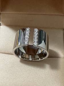 Anillo Abierto Personalizado con Moissanita, Diseño Grueso y Ancho, Plata de Ley 925 Original con Baño de Rodio, Color D, Corte VVS, para Mujer, Anillo de Compromiso - Product Image 5
