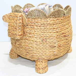 Artex Dong Thap Embroidered <b>Water</b> <b>Hyacinth</b> <b>Basket</b> with Floral Pattern Handmade and Unique Design - Product Image 5